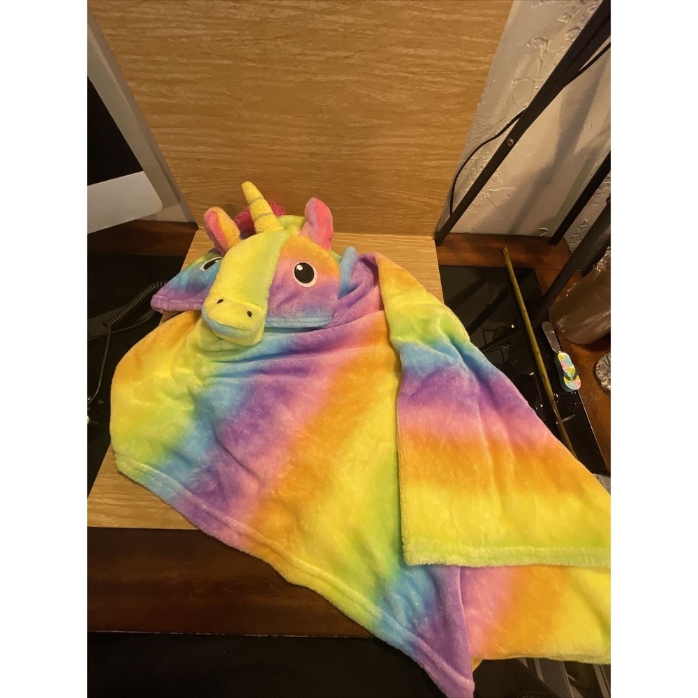 Unicorn Girls Rainbow Soft Unicorn Hooded Cover Up Bath Robe Swim BS3